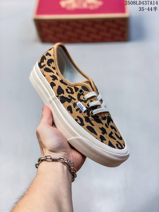Vans canvas shoes Style 36 leopard cow print low-top men's and women's shoes 35