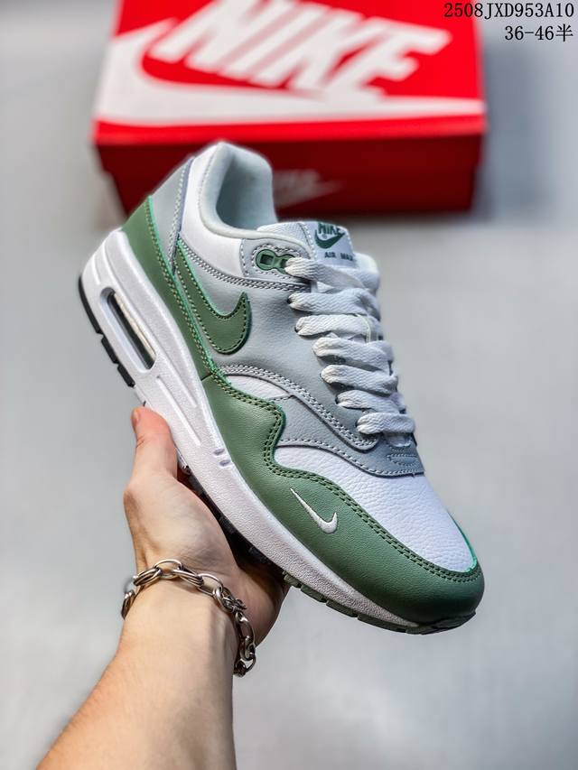 Nike Air Max 1 Mica Green white brown green low-top sports running shoes for men
