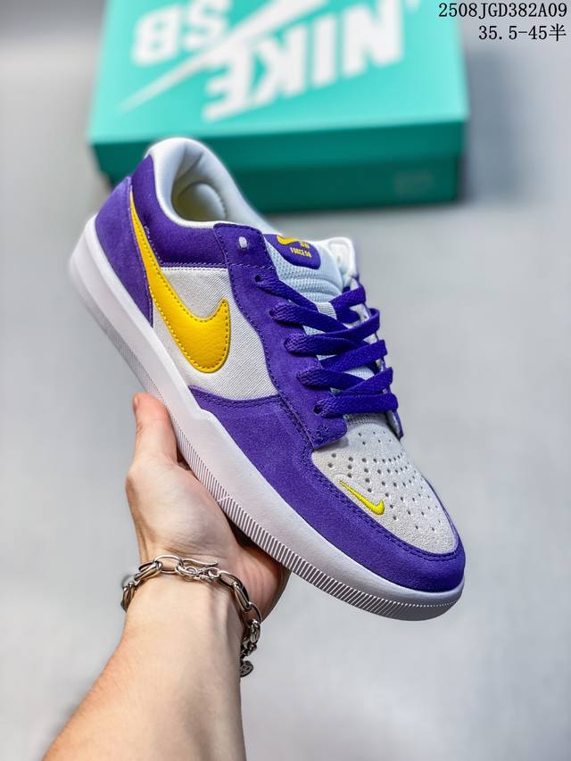 Nike Sb Force 58 Fs-Purple and Gold LakersVulcanized cup sole original last vers