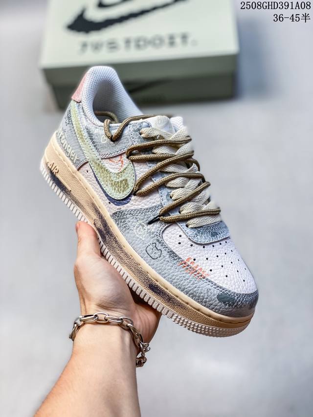 Corporate-grade with half sizes Nike Air Force 1 '07 low-top, thick-soled, heig