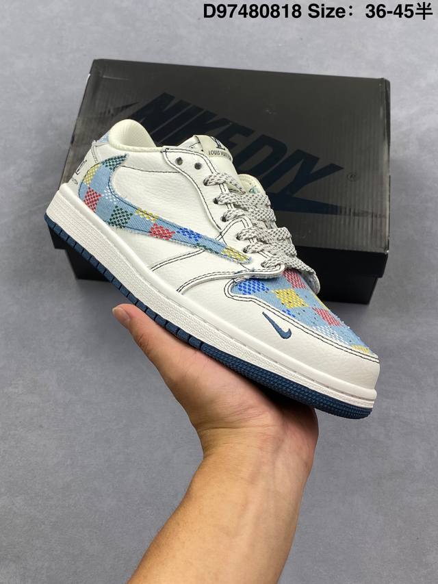 Corporate-level Nike Air Jordan 1 X Travis Scott Aj1 inverted hook Joe One inve