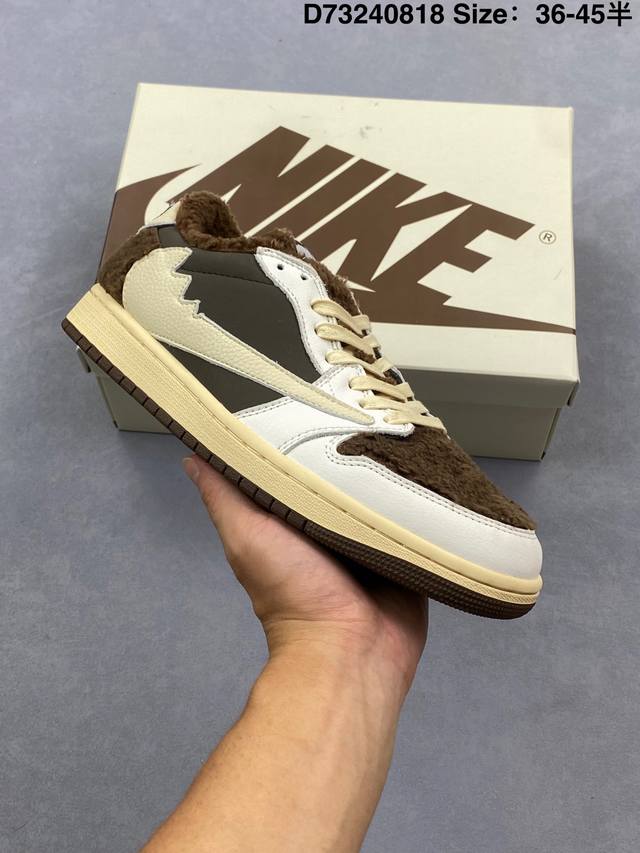 Aj1 Travis Scott X Air Jordan 1 "Reverse Mocha" Aj1 Joe 1 Ts Lightning joint inv