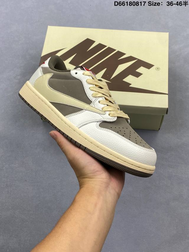 Aj1 Travis Scott X Air Jordan 1 "Reverse Mocha" Aj1 Joe 1 Ts Lightning Joint Inv