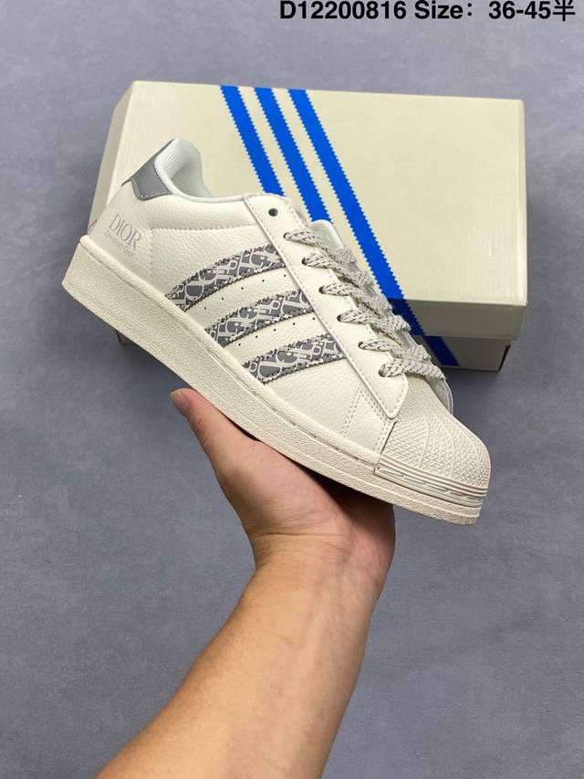 Adidas Superstar clover shell toe series classic casual sports sneakers. ID: D1