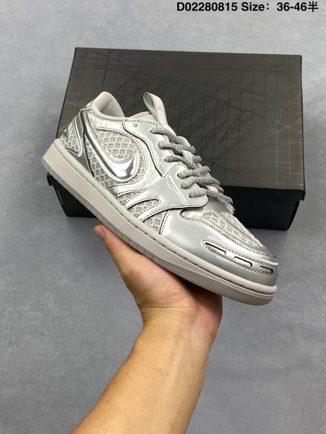 Air Jordan 1 Low low-top gray and white Aj1 Jordan 1 generation Aj1 Joe 1 low-to