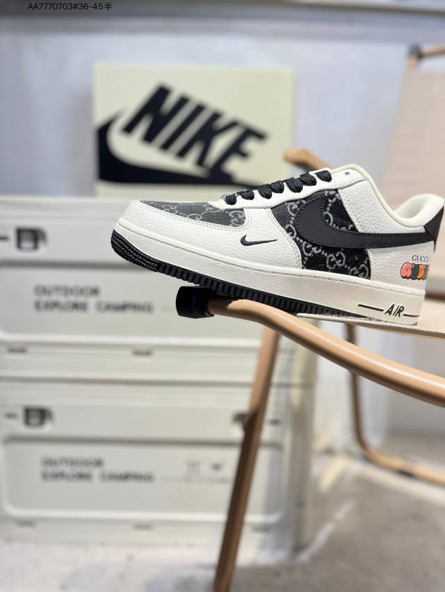 Gucci X NK Air Force 1'07 Low Air Force One Low-top Casual Sneakers#Custom leath