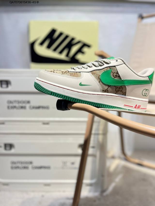 Gucci x Nike Air Force 1 '07, a versatile casual sneaker. Its soft, springy cus