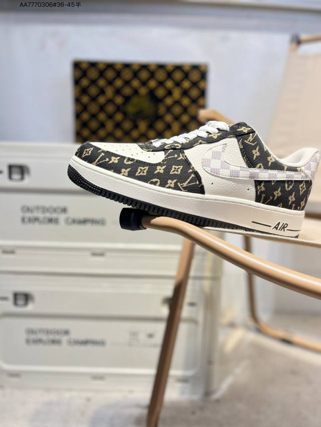 Lv X Nk Air Force 1'07 Low Air Force One Low-top Casual Sneakers#Custom leather,