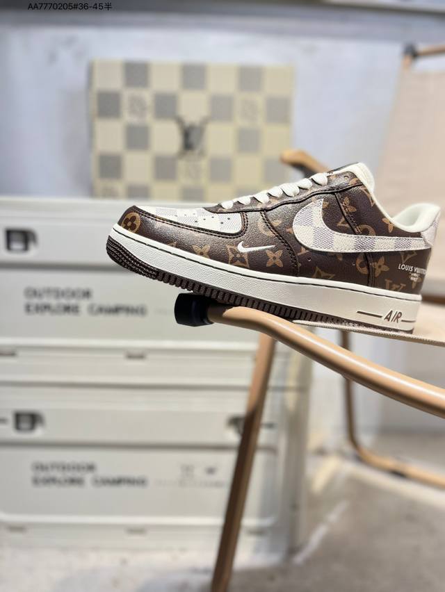 Lv X Nk Air Force 1'07 Low Air Force One Low-top Casual Sneakers#Custom leather,