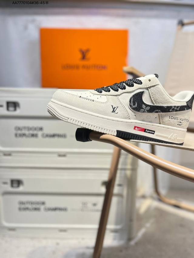 Lv X Nk Air Force 1'07 Low Air Force One Low-top Casual Sneakers#Custom leather,