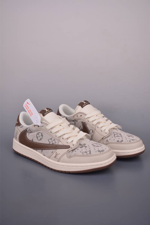 Fragment X Travis Scott X Lv Air Jordan 1 Low Three-Party Collaboration Inverted