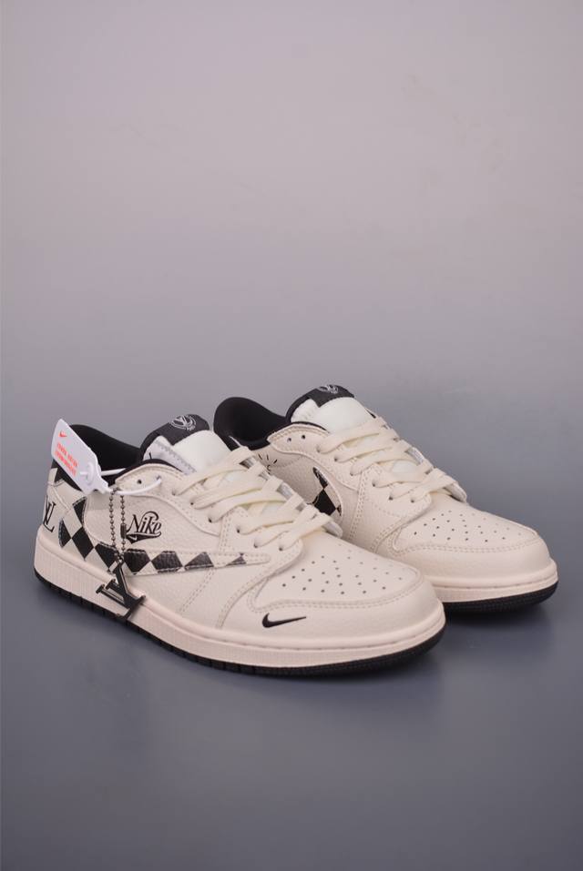 Fragment X Travis Scott X Lv Air Jordan 1 Low Three-Party Collaboration Inverted
