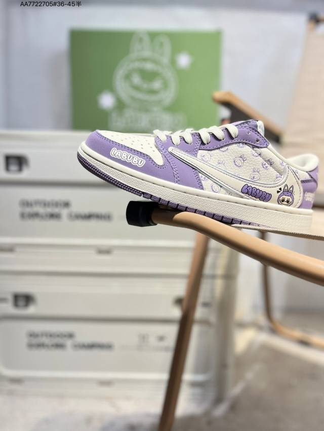 Company-grade first-layer leather Labubu x Jordan Air Jordan 1 Low Aj1 low-top s