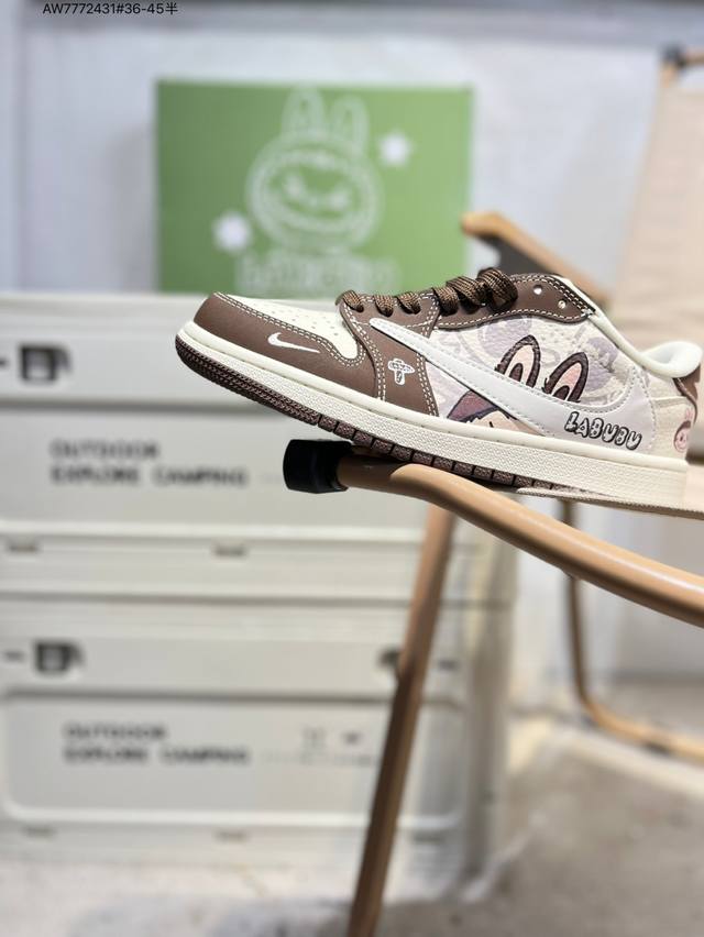 Company-grade first-layer leather Labubu x Jordan Air Jordan 1 Low Aj1 low-top s