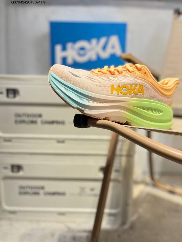 Hoka One One Bondi 9 Retro Comfort Non-slip Wear-resistant Low-top Mountain Outd