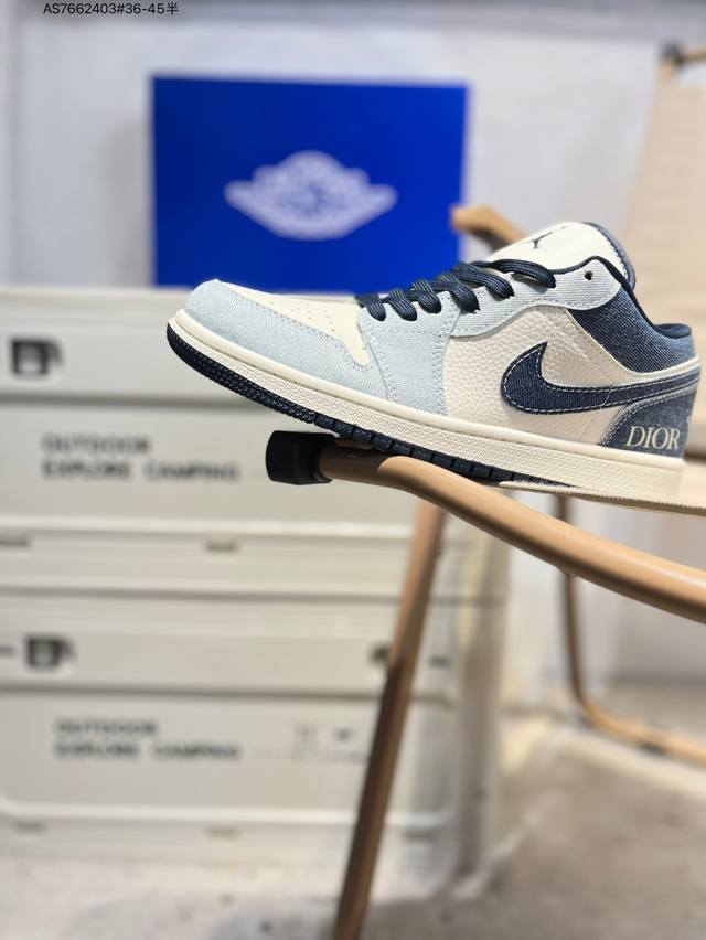 Company-grade top-layer Pi Dior x Jordan Air Jordan 1 Low Aj1 low-top series ba