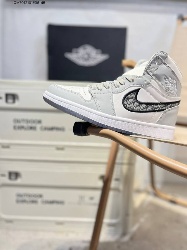 Dior x Air Jordan 1 Mid Aj1 Jordan Generation Classic Retro Culture Leisure Spor