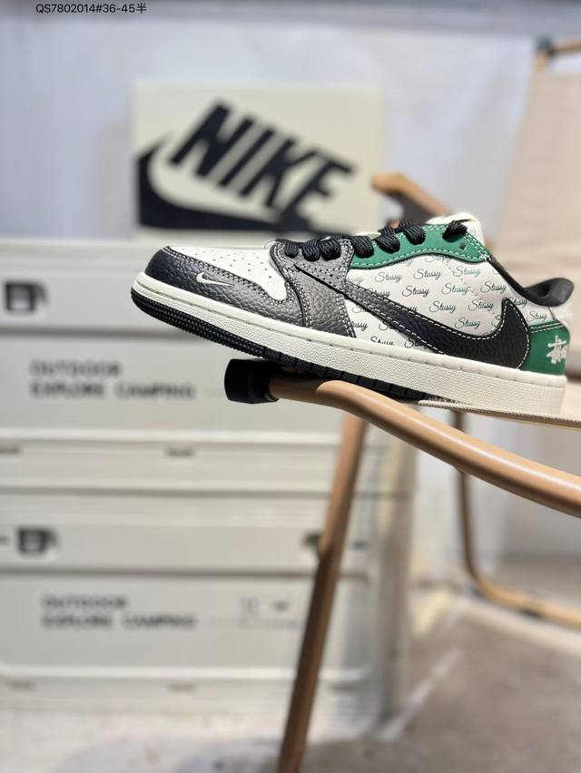 Custom shoe box pure original factory# Stussy x Jordan Air Jordan 1 Low Aj1 low-