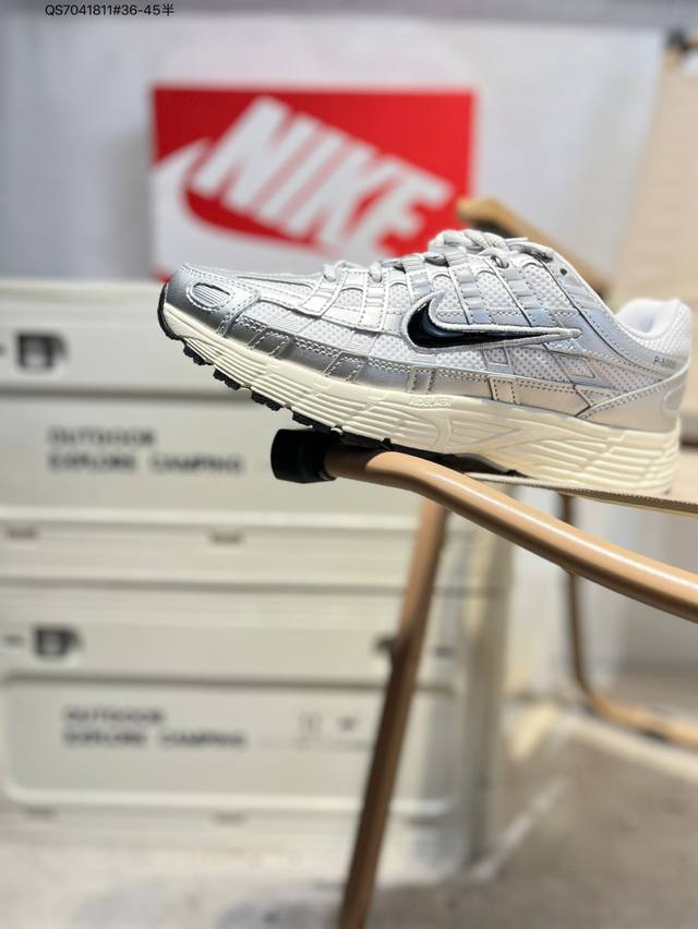 Nike P-6000 Laser Blue Retro Tech Daddy Shoes. This shoe features a crisscross