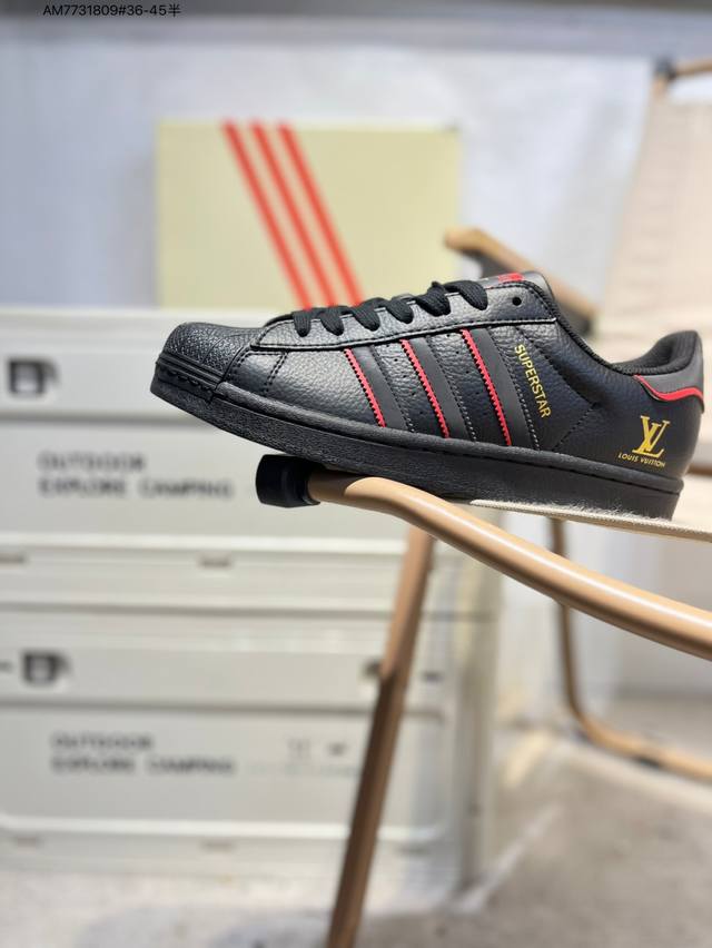 Lv X Adidas Originals Superstar classic colorway, classic shell toe, official we