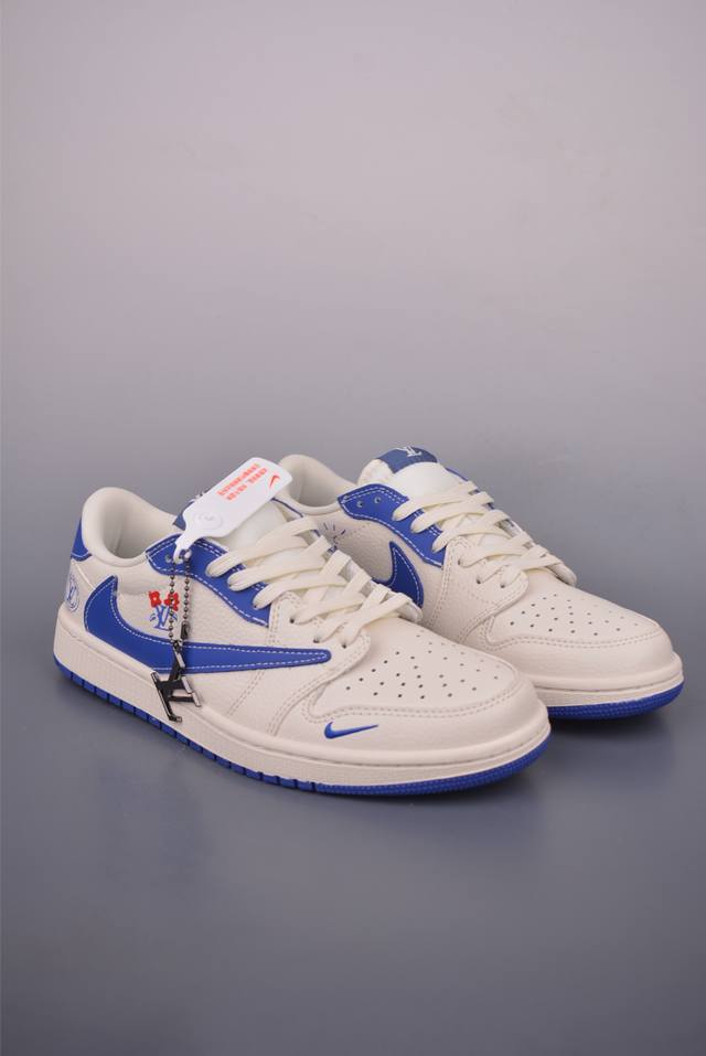 Fragment X Travis Scott X Lv Air Jordan 1 Low Three-Party Collaboration Inverted