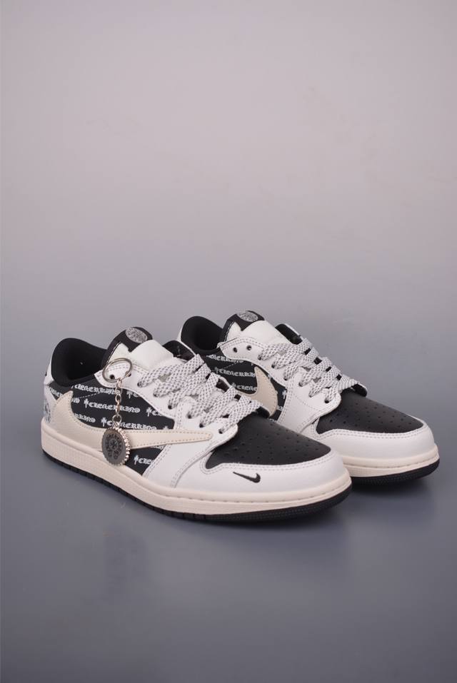 Fragment X Travis Scott X Chrome Hearts Air Jordan 1 Low Three-Party Collaborati