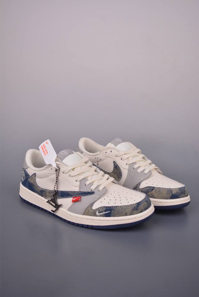 Fragment X Travis Scott X Lv Air Jordan 1 Low Three-Party Collaboration Inverted