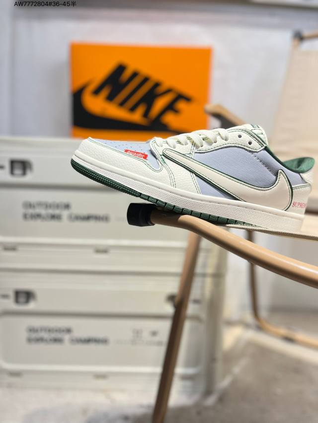 Pure original factory# Supreme x Jordan Air Jordan 1 Low Aj1 low-top series bask