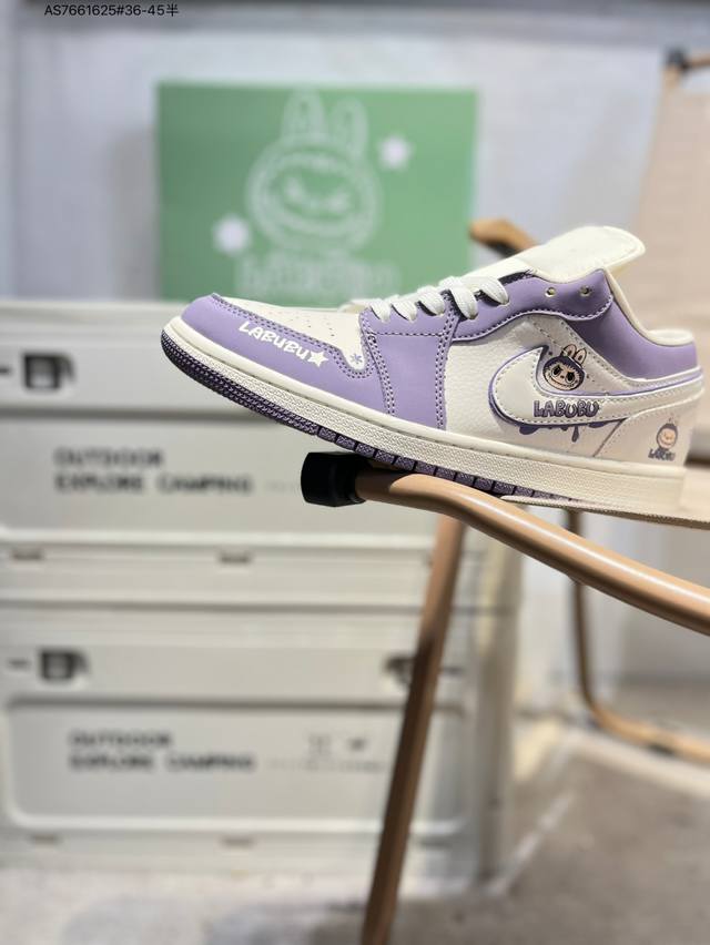 Company-grade top-grain leather Labubu x Jordan Air Jordan 1 Low Aj1 low-top ser