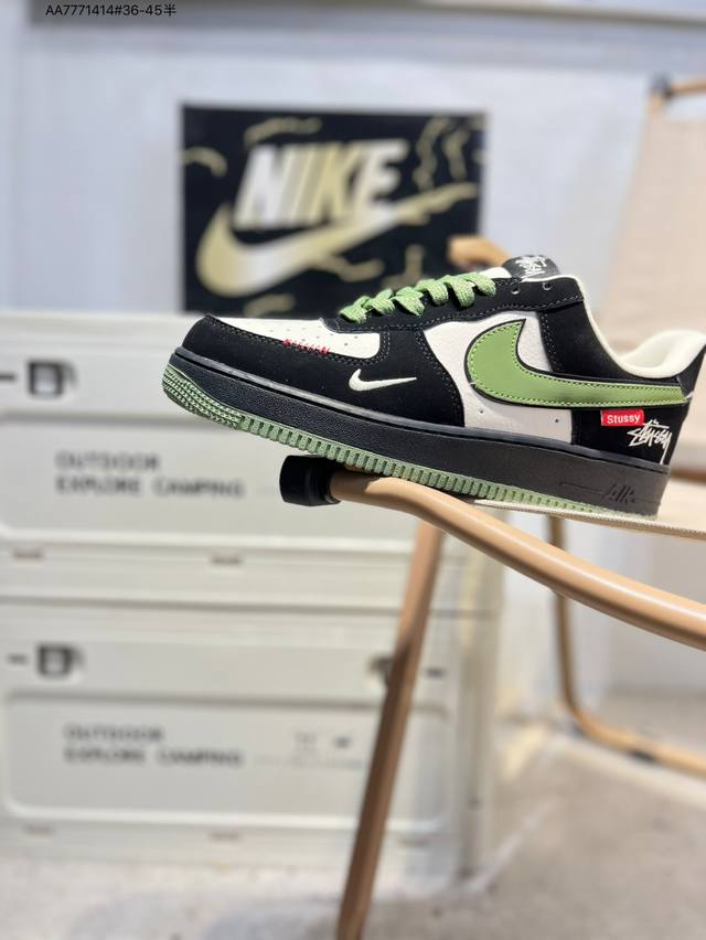 Stussy X NK Air Force 1'07 Low Air Force One Low-top Casual Sneakers#Custom leat
