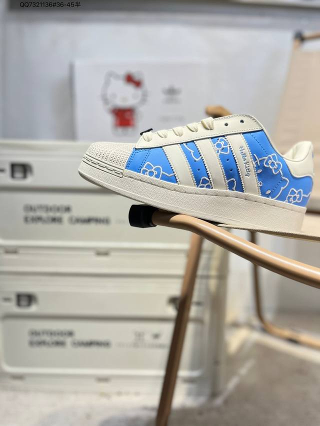 Hello Kitty x Adidas Originals Superstar Xlg Shell Toe Thick Sole Casual Sneake