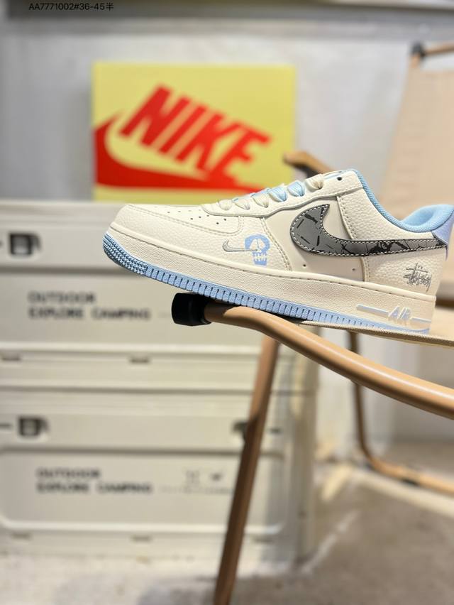 Stussy X NK Air Force 1'07 Low Air Force One Low-top Casual Sneakers#Custom leat