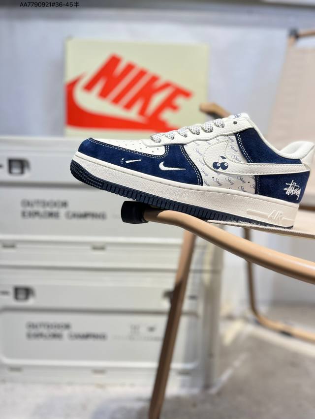 Stussy X NK Air Force 1'07 Low Air Force One Low-top Casual Sneakers#Custom leat