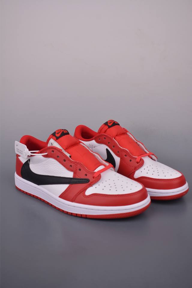 Fragment X Travis Scott Air Jordan 1 Low Three-Party Collaboration Inverted Swoo
