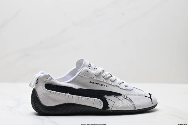 Genuine Puma x Balenciaga Speedcat series thin-soled shoes, cowhide suede round