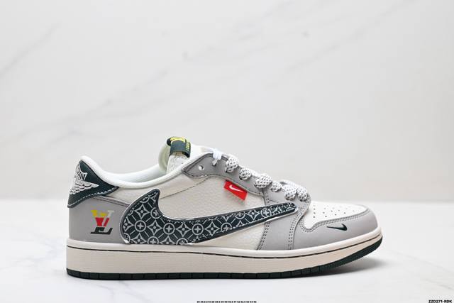 Corporate-level Nike Air Jordan 1 X Travis Scott Aj1 inverted hook Joe One inve