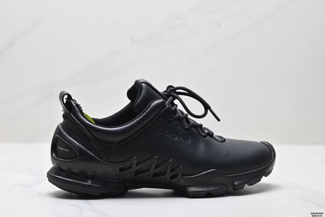 Company-level Ecco Biom C-Trail series cowhide round toe thick-soled lace-up lo