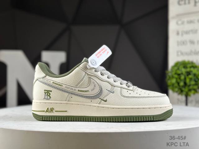 Corporate-level Nike Air Force 1'07 Low Burberry co-branded military green elec