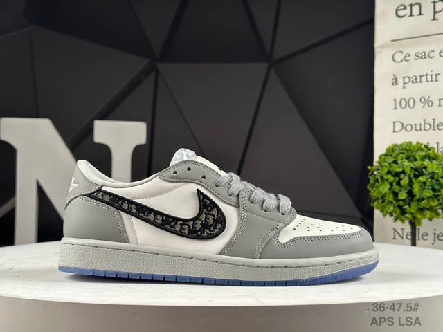 Original box. Exclusive company-level Dior x Air Jordan 1 Low Dior Flag collabo