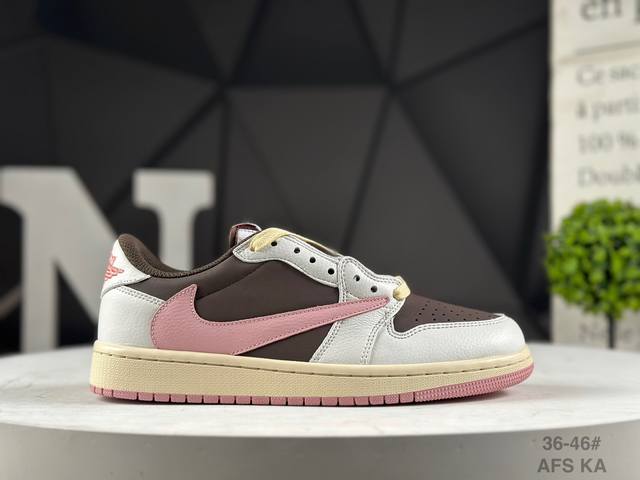 Fragment X Travis Scott X Air Jordan 1 Low Gl three-party joint inverted hook It