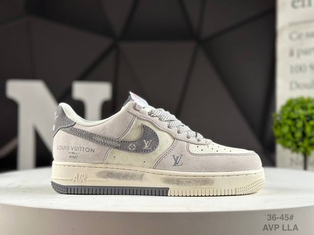 Company-level Nike Air Force 1 '07 Low "Lv Joint Double Gray Graffiti" Air Forc