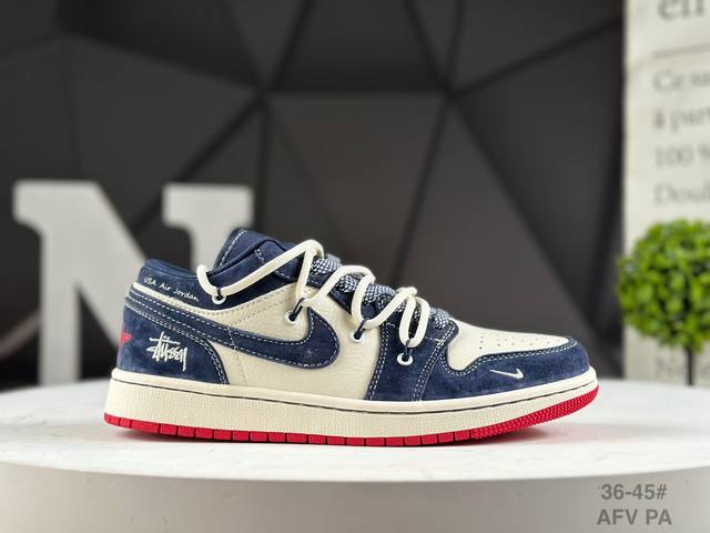 Special Offer: Corporate-Grade Nike Stussy x Air Jordan 1 Low. This model break
