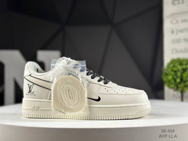 Company-level Nike Air Force 1 '07 Low "LV co-branded off-white small black hoo