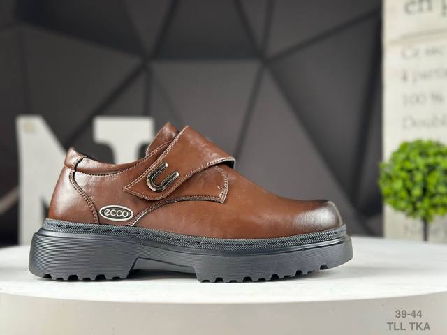 2025 Latest new generation Ecco business men's shoes, British fashion formal men