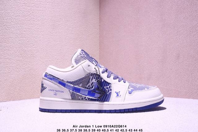 Overseas hit limited edition! High-end customized Air Jordan 1 Low Aj1 Joe 1 "LV