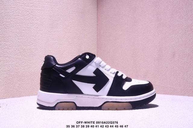 Company-level Off-White new round-toe lace-up low-top sports white shoes running