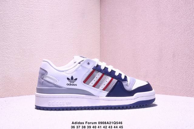 Adidas Forum Low Cl Adidas Trefoil low-top casual sneakers made of cowhide mater