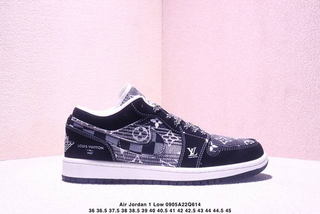 Overseas hit limited edition! High-end customized Air Jordan 1 Low Aj1 Joe 1 "LV