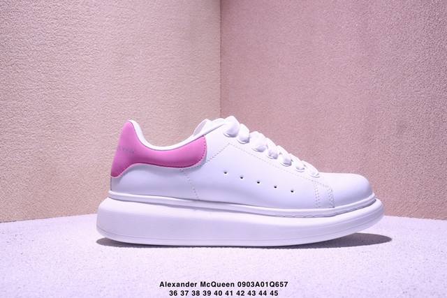 Italian luxury brand Alexander Mcqueen Sole Leather Sneakers low-top fashion thi