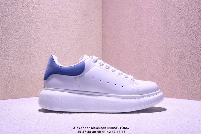 Italian luxury brand Alexander Mcqueen Sole Leather Sneakers low-top fashion thi